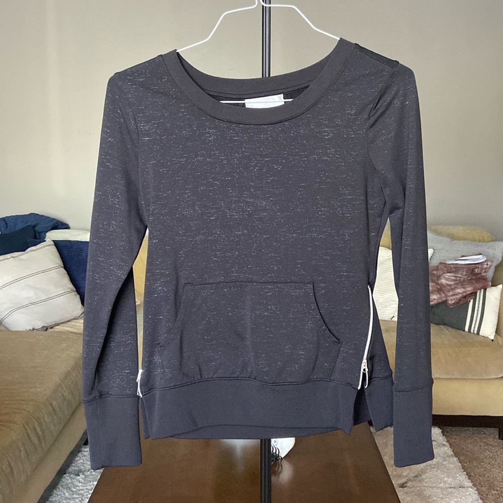 Black Long Sleeve Athletic Gym Top